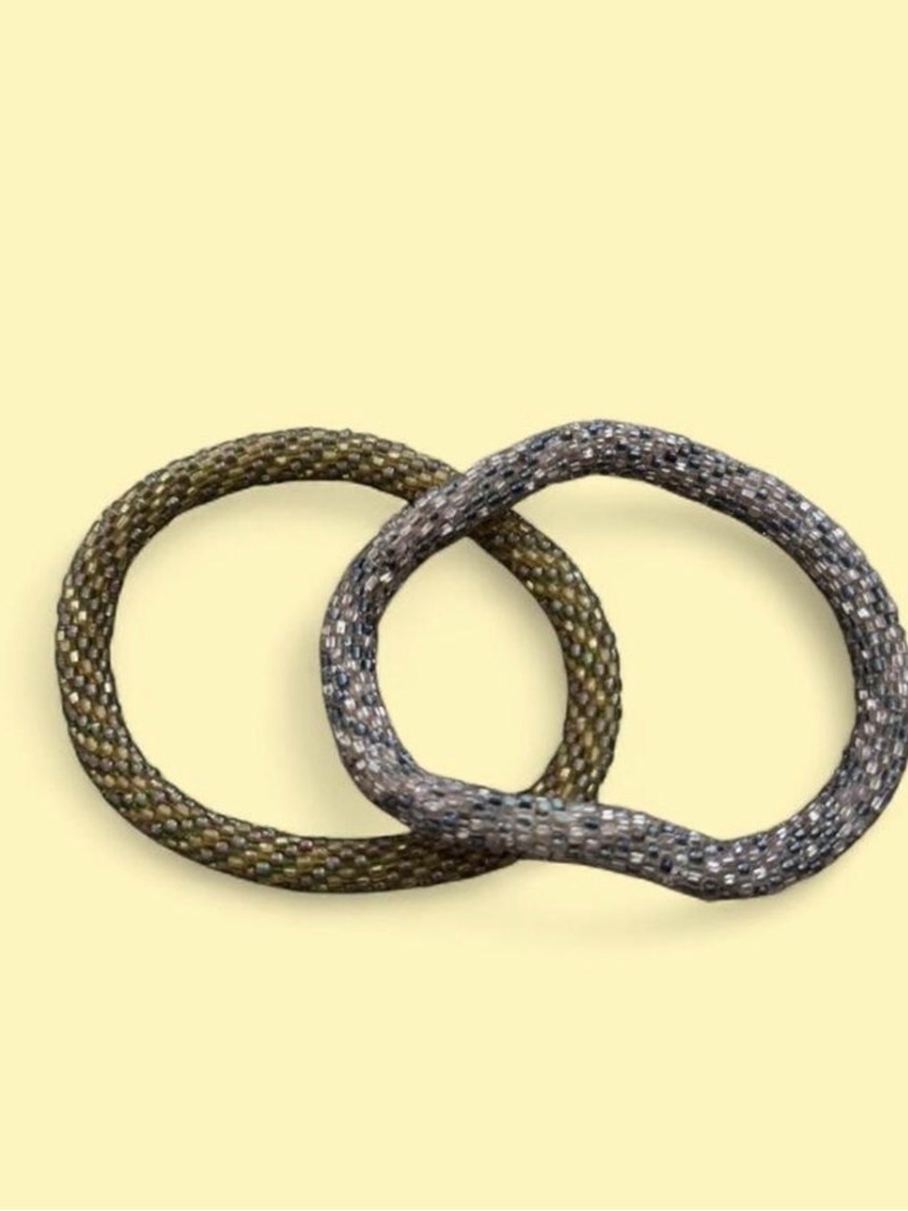 Sparkle Stretch Bracelet Duo - Brown and Gray